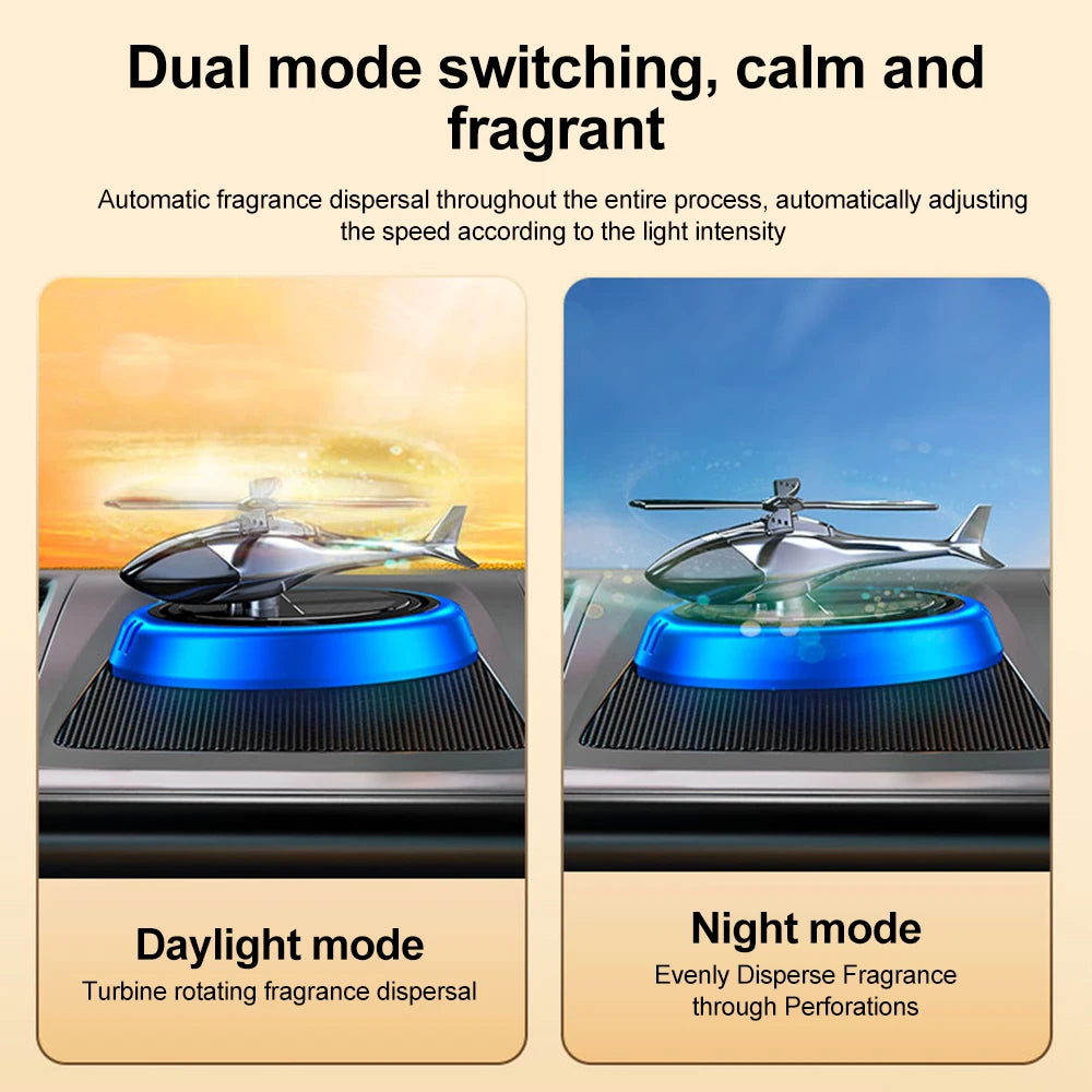 Luxury Solar Helicopter Car Air Freshener