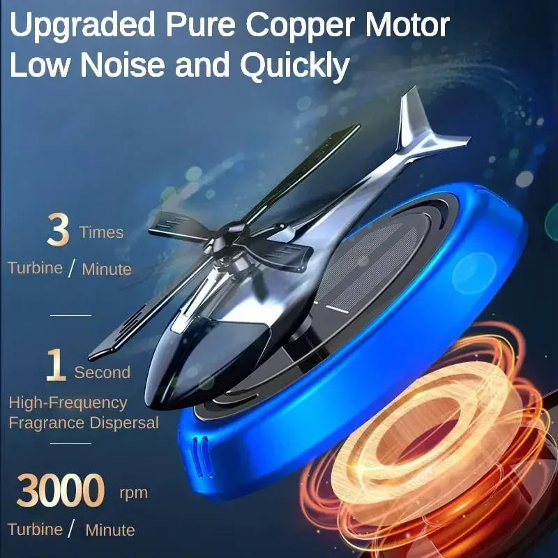 Luxury Solar Helicopter Car Air Freshener