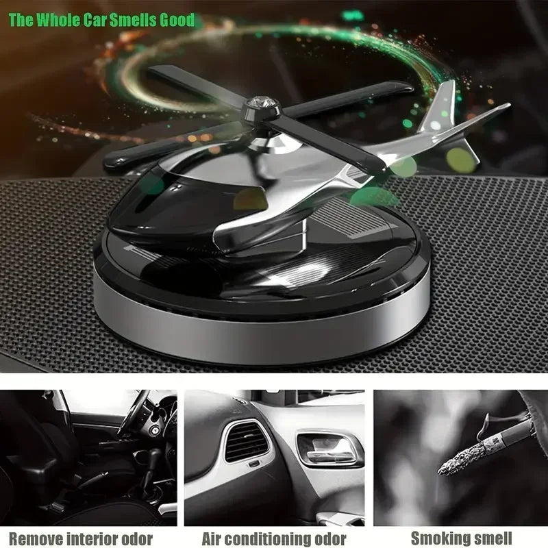 Car Air Freshener Solar Helicopter Styling Decorative Aromatherapy Car Interior Accessories Propeller Rotary Perfume Diffuser