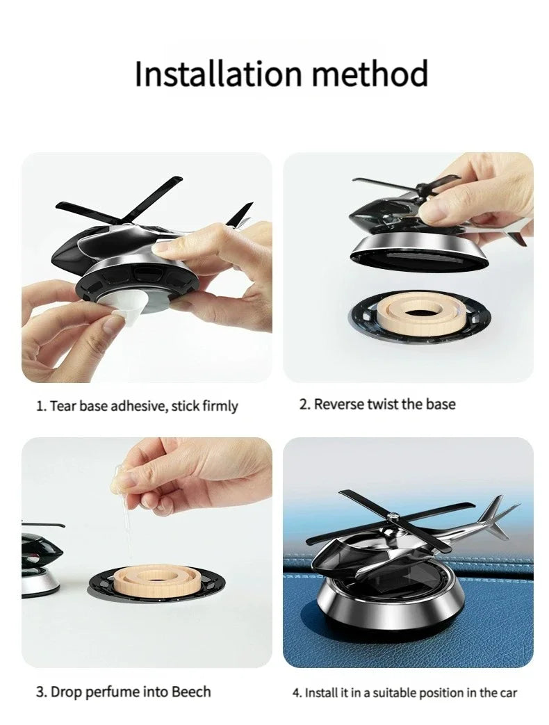 Car Air Freshener Solar Helicopter Styling Decorative Aromatherapy Car Interior Accessories Propeller Rotary Perfume Diffuser