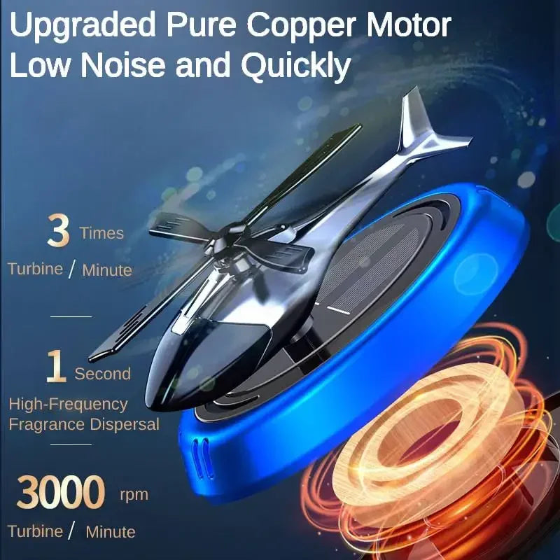 Luxury Solar Helicopter Car Air Freshener