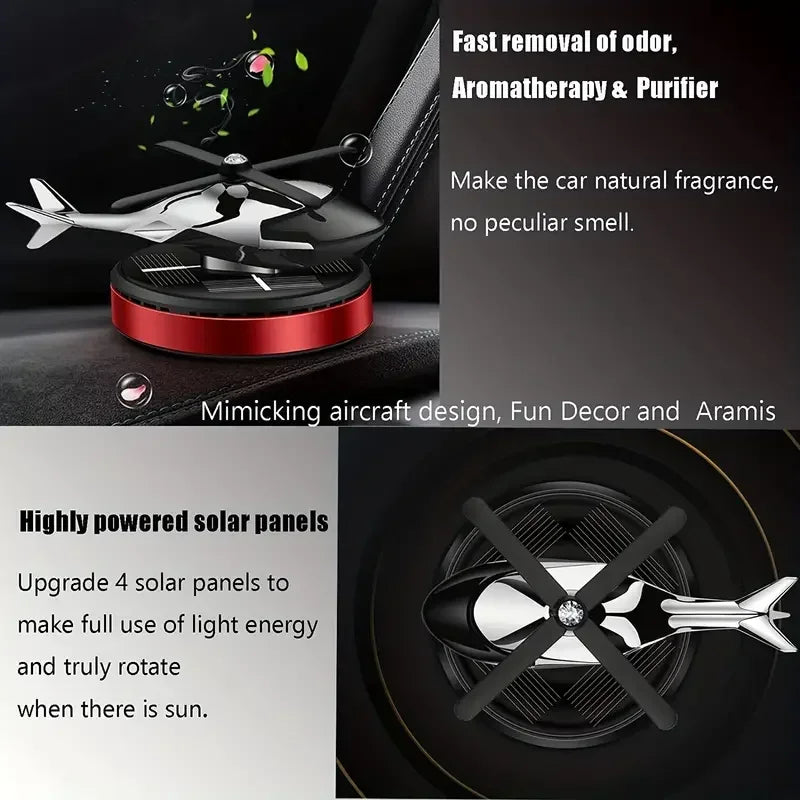 Car Air Freshener Solar Helicopter Styling Decorative Aromatherapy Car Interior Accessories Propeller Rotary Perfume Diffuser
